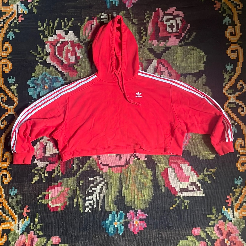 Adidas cropped hoodie sweatshirt